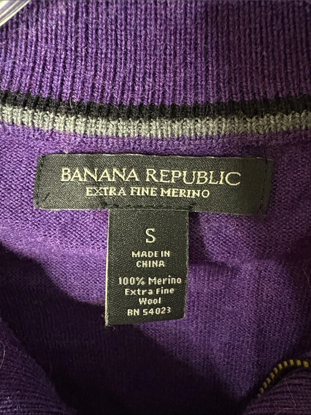 Banana Republic Purple Zip Mock-Neck Sweater